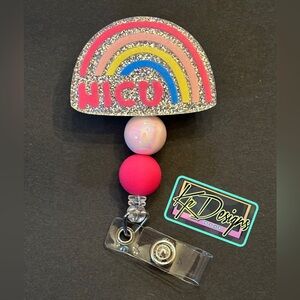 NICU OB badge reel with beads